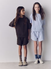 The Set 2 Pack Jersey Interlock Short Sleeve Crew and Short Sets Blue/Brown - Image 2 of 6