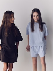 The Set 2 Pack Jersey Interlock Short Sleeve Crew and Short Sets Blue/Brown - Image 5 of 6