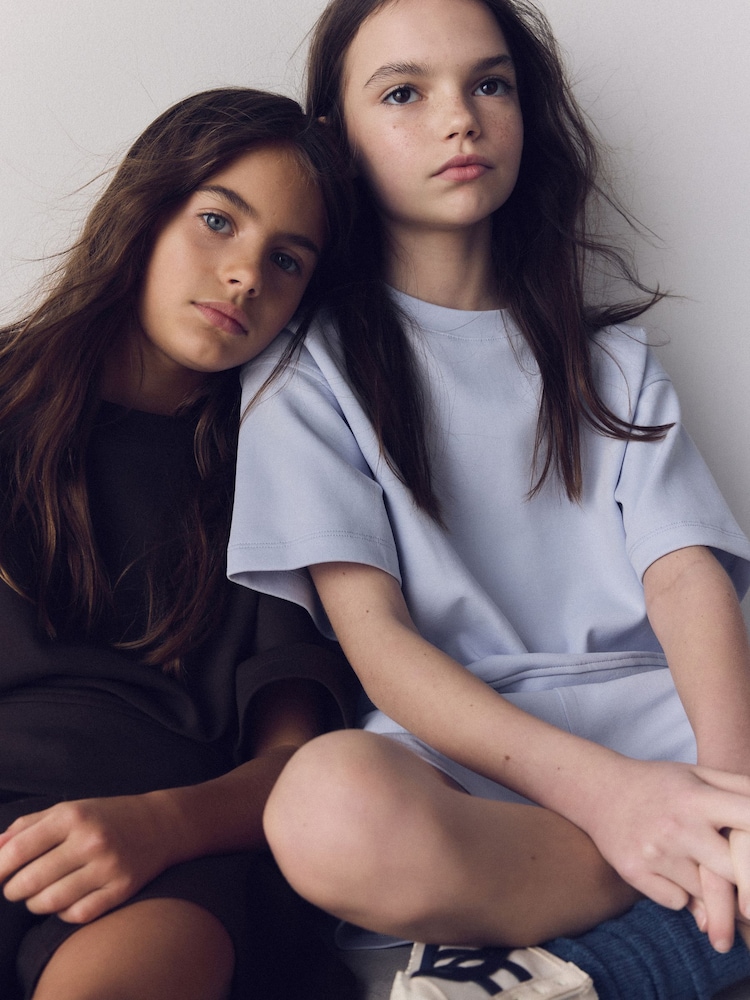 The Set 2 Pack Jersey Interlock Short Sleeve Crew and Short Sets Blue/Brown - Image 6 of 6