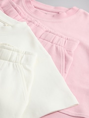 Roz/Crem - The Set 2 Pack Jersey Interlock Short Sleeve Crew and Short Sets - Imaginea 6 din 7