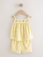 Lemon Yellow Spot Crochet Top And Short Set (3mths-7yrs) - Image 3 of 7