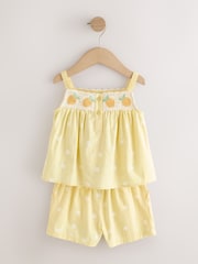 Lemon Yellow Spot Crochet Top And Short Set (3mths-7yrs) - Image 4 of 7