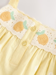 Lemon Yellow Spot Crochet Top And Short Set (3mths-7yrs) - Image 6 of 7