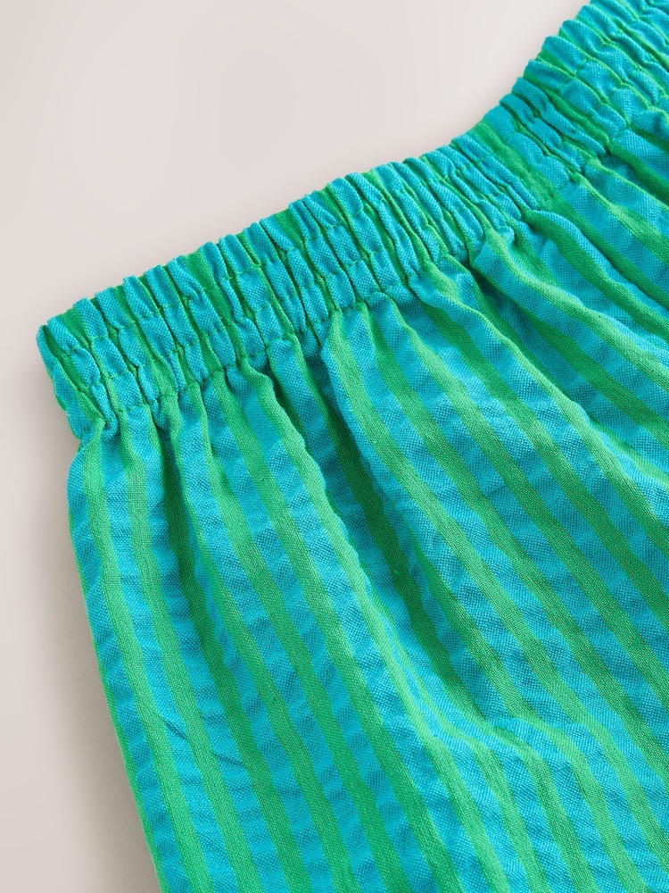 Green Seersucker Stripe Crochet Trim Shorts (3mths-7yrs) - Image 4 of 4