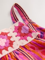 Multi Stripe Crochet Top And Short Set (3mths-7yrs) - Image 4 of 4