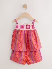 Multi Stripe Crochet Top And Short Set (3mths-7yrs) - Image 5 of 9