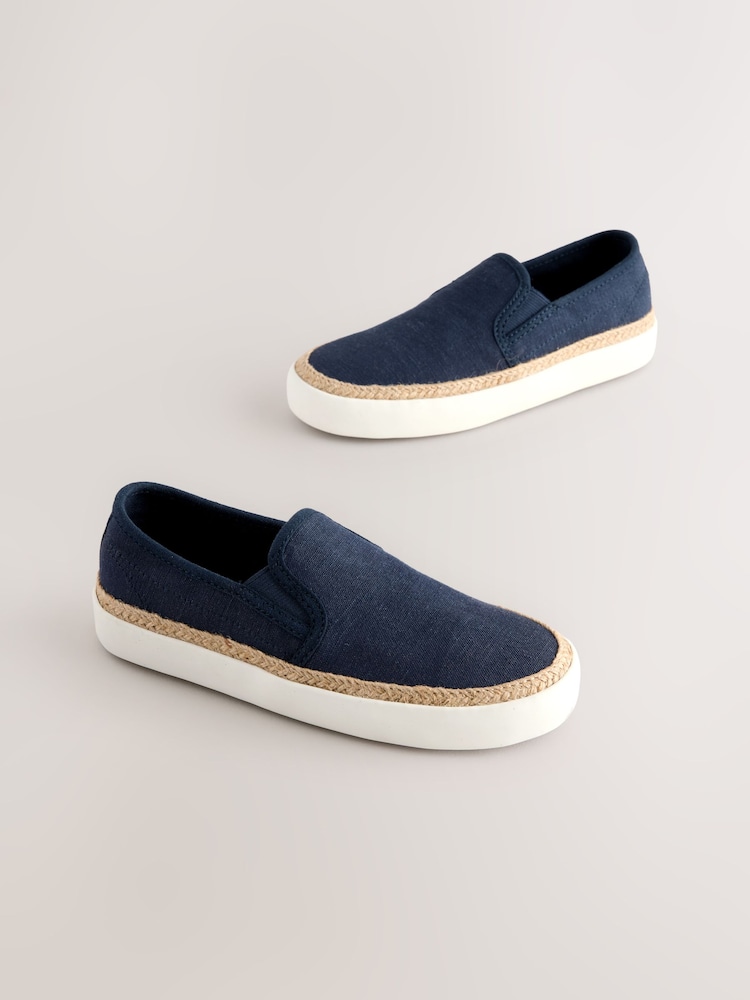 Navy Slip-On Espadrille Loafers - Image 1 of 5