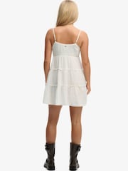 Superdry White Cheesecloth Tiered Mini Dress - Image 3 of 8