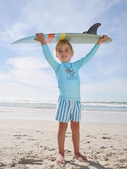 藍色 - 防曬防曬衣和游泳短褲組合（3個月-7歲） - 圖片 2，共 10