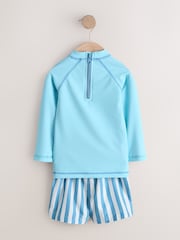 藍色 - 防曬防曬衣和游泳短褲組合（3個月-7歲） - 圖片 8，共 10