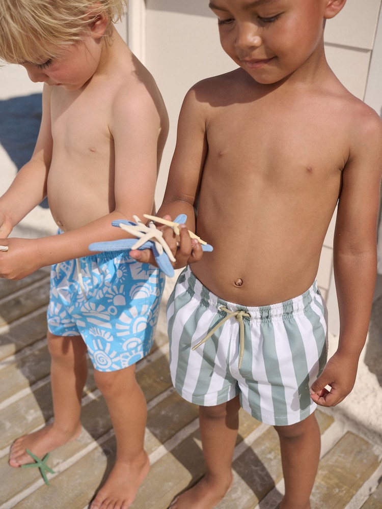 Blue/Green Swim Shorts 2 Pack (3mths-7yrs) - Image 2 of 7