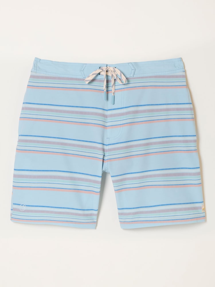 FatFace Light Blue Textured Stripe Board Short - Image 5 of 5