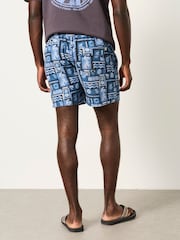 FatFace Navy MCS Tile Print Swim Short - Image 2 of 6