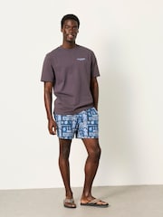 FatFace Navy MCS Tile Print Swim Short - Image 5 of 6