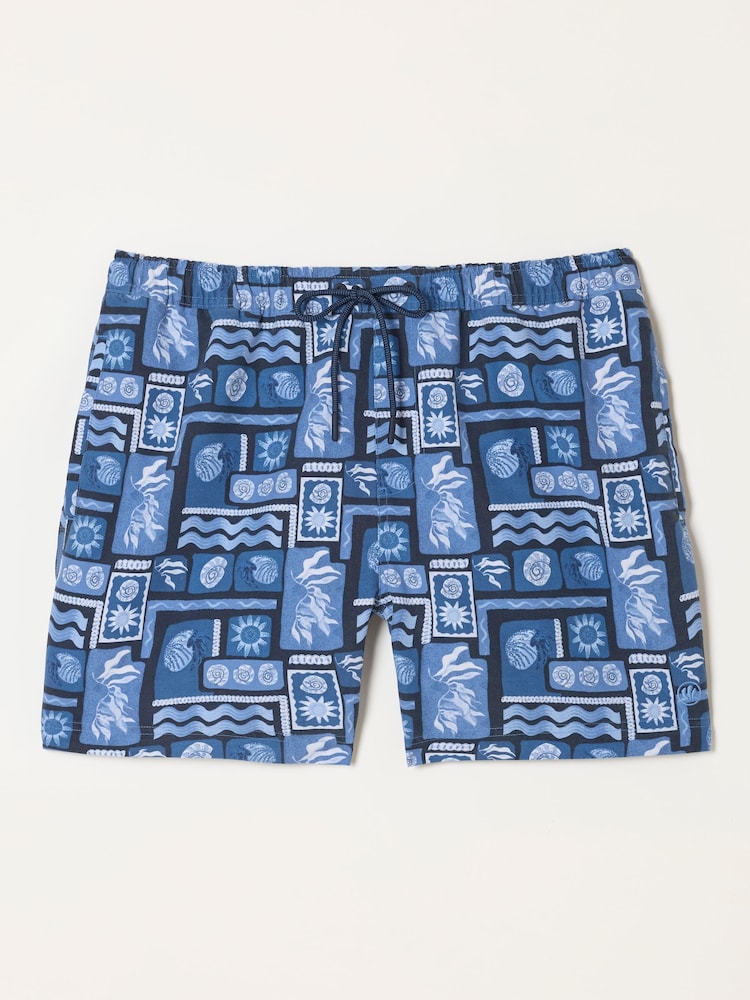 FatFace Navy MCS Tile Print Swim Short - Image 6 of 6