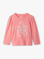 Hatley Pink Embroidered Flowers Puff Sleeve T-Shirt - Image 1 of 2