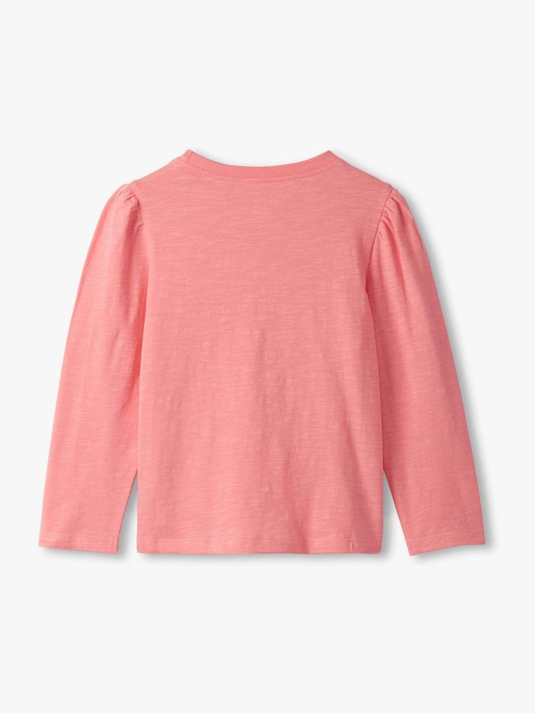 Hatley Pink Embroidered Flowers Puff Sleeve T-Shirt - Image 2 of 2