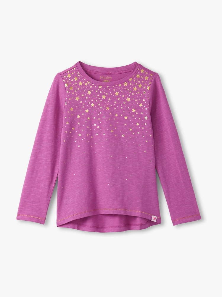 Hatley Pink Falling Stars Graphic T-Shirt - Image 1 of 2