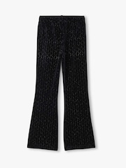 Hatley Black Sparkle Wave Velour Flared Trousers - Image 2 of 2