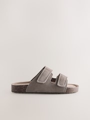 Neutral Suede Corkbed Slider Sandals - Image 2 of 5