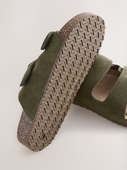 Khaki Suede Corkbed Slider Sandals - Image 3 of 5