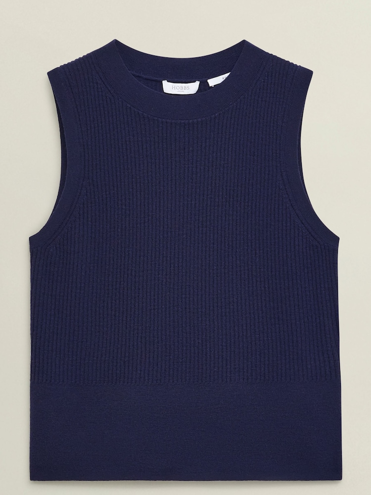 Hobbs Blue Yasmin Knitted Vest - Image 4 of 4