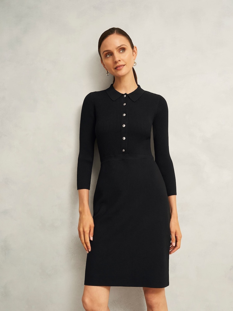Hobbs Black Blanche Knitted Dress - Image 1 of 4 Hobbs Black Blanche Knitted Dress - Image 1 of 4