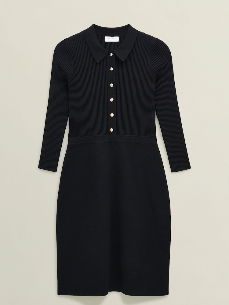 Hobbs Black Blanche Knitted Dress - Image 4 of 4 Hobbs Black Blanche Knitted Dress - Image 4 of 4