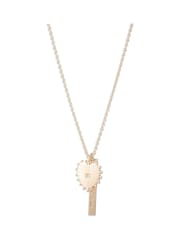 Lauren Ralph Lauren Gold Tone CZ Pave Logo Heart Pendant Necklace - Image 1 of 2