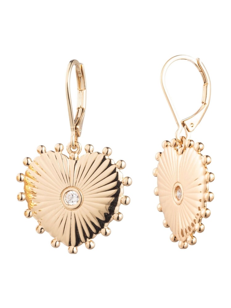 Lauren Ralph Lauren Gold Tone Heart Drop Earrings - Image 1 of 2 Lauren Ralph Lauren Gold Tone Heart Drop Earrings - Image 1 of 2