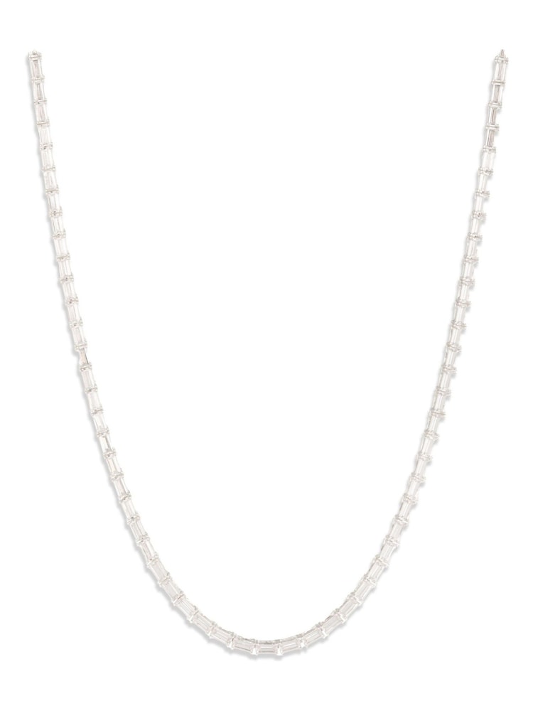 Lauren Ralph Lauren Silver Tone Crystal Baguette Flex Necklace - Image 1 of 4 Lauren Ralph Lauren Silver Tone Crystal Baguette Flex Necklace - Image 1 of 4