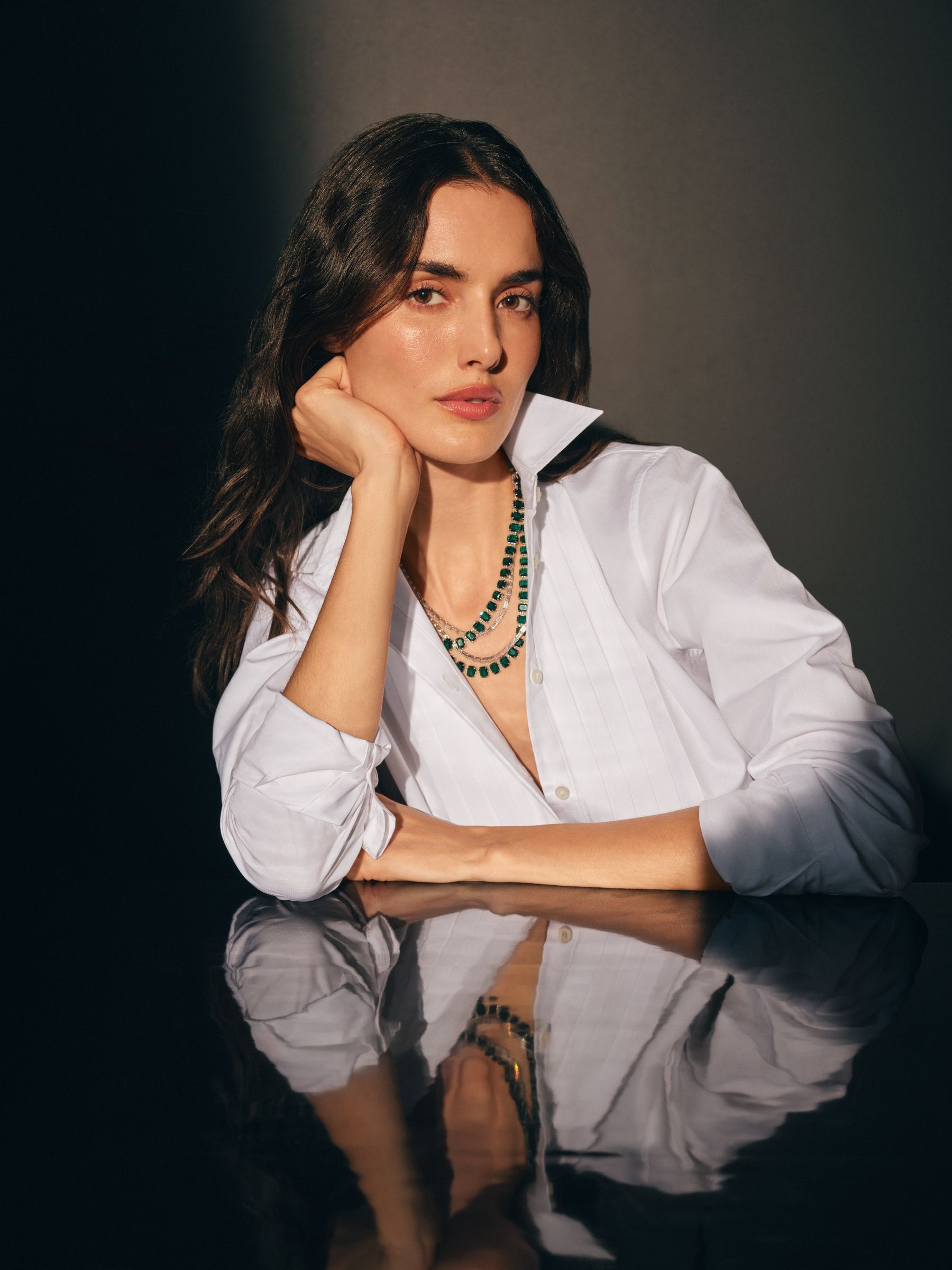 Buy Lauren Ralph Lauren Silver Tone Crystal Baguette Flex Necklace