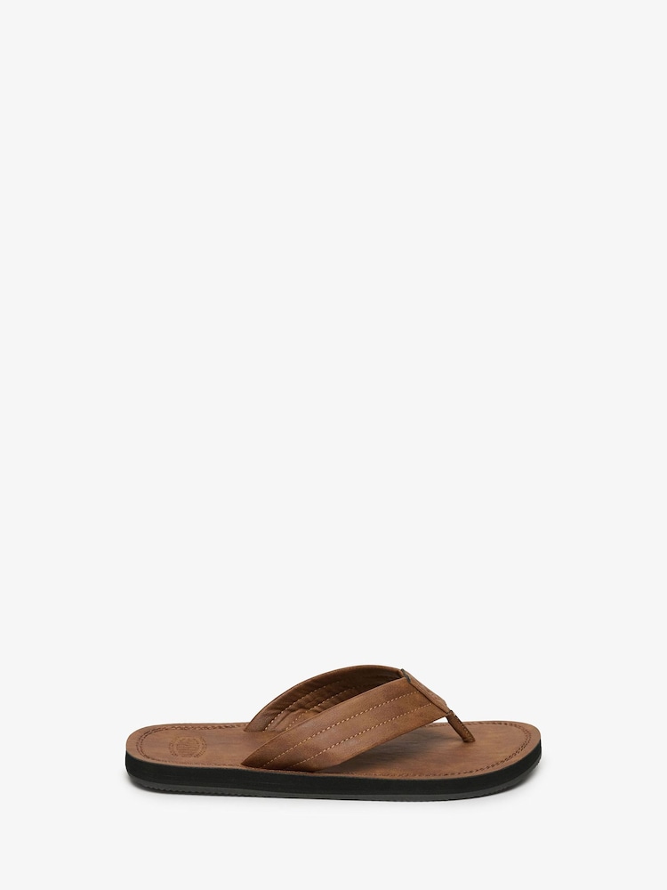 Superdry Brown Vintage Flip Flop - Image 1 of 8