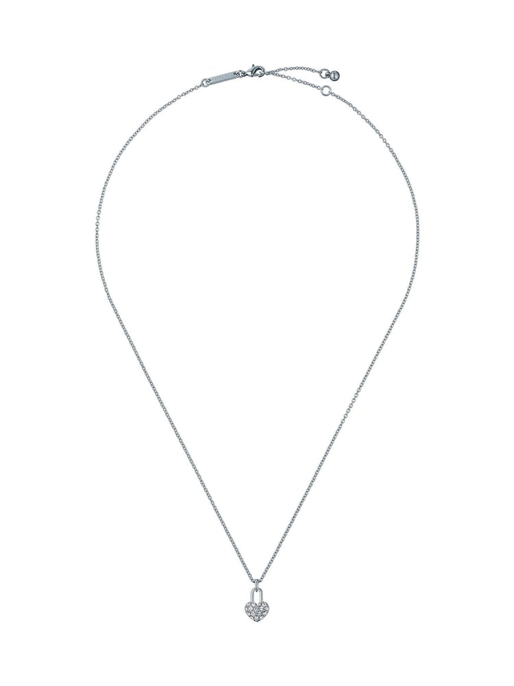 Ted Baker Silver Tone Paige Pave Crystal Padlock Pendant Necklace - Image 1 of 4 Ted Baker Silver Tone Paige Pave Crystal Padlock Pendant Necklace - Image 1 of 4