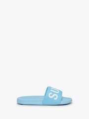 Superdry Blue Pool Slides - Image 1 of 6
