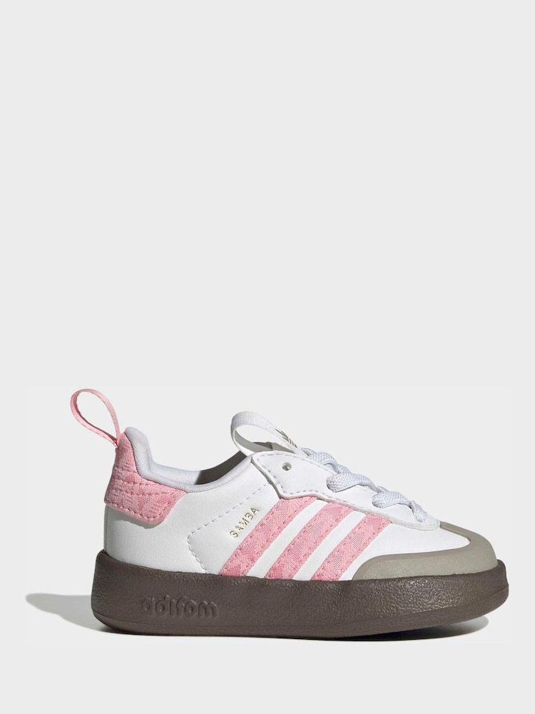 adidas Originals White Adifoam Samba Infant Trainers - Image 1 of 9
