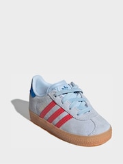 adidas Originals Blue Gazelle Comfort Closure Elastic Laces Infant Trainers - Image 2 of 11