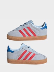 adidas Originals Blue Gazelle Comfort Closure Elastic Laces Infant Trainers - Image 3 of 11