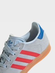 adidas Originals Blue Gazelle Comfort Closure Elastic Laces Infant Trainers - Image 7 of 11