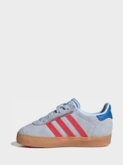 adidas Originals Blue Gazelle Comfort Closure Elastic Laces Infant Trainers - Image 8 of 11