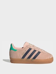 گلابی - Adidas Original Gazelle Comfort Closure Elastic Laces Infant trainers - تصویر 1 از 9