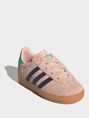 گلابی - Adidas Original Gazelle Comfort Closure Elastic Laces Infant trainers - تصویر 3 از 9