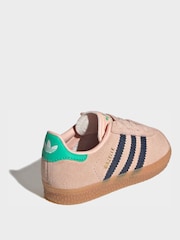 گلابی - Adidas Original Gazelle Comfort Closure Elastic Laces Infant trainers - تصویر 4 از 9