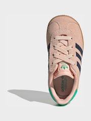 گلابی - Adidas Original Gazelle Comfort Closure Elastic Laces Infant trainers - تصویر 6 از 9