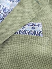 Green Regular Fit Textured Linen Blend Blazer - Image 8 of 10