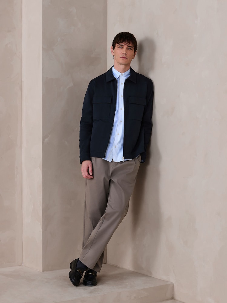 Navy Blue N. Premium Jersey Zip Through Shacket - Image 2 of 13