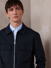 Navy Blue N. Premium Jersey Zip Through Shacket - Image 4 of 13