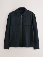 Navy Blue N. Premium Jersey Zip Through Shacket - Image 8 of 13