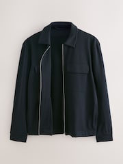 Navy Blue N. Premium Jersey Zip Through Shacket - Image 9 of 13