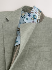 Sage Green Slim Fit N. Premium 100% Linen Blazer with Kew Gardens Lining - Image 4 of 6